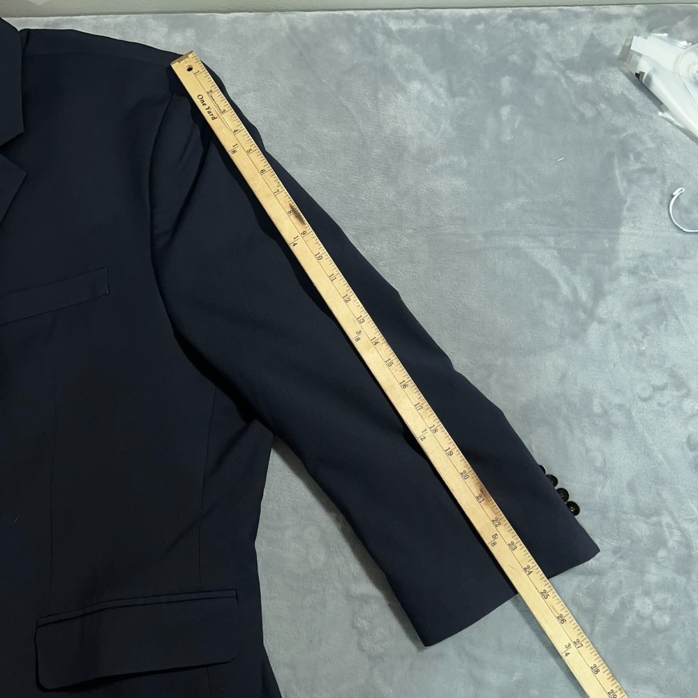 Oak Hill Blazer Mens 62R Big Tall Suit Jacket Coat Navy Blue Gold Buttons - Picture 12 of 14